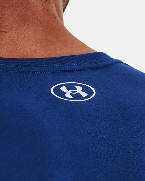 Men's UA Sportstyle Logo Short Sleeve, Blue, pdpMainDesktop image number 3